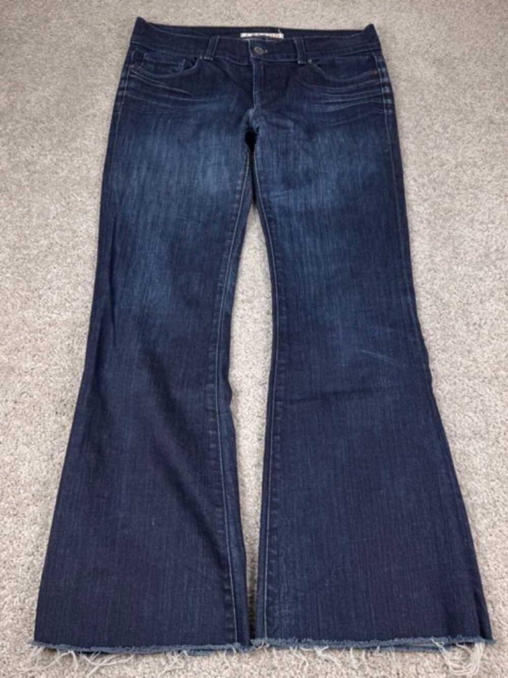 J Brand Lovestory Flare Jeans 30 Ink Dark Wash Low Rise Made in USA Stretch 29"